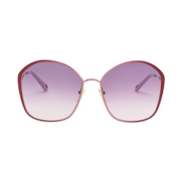 CHLOE GOLD BURGUNDY VIOLET GRADIENT SUNGLASSES CH0015S - Picture 4 of 6